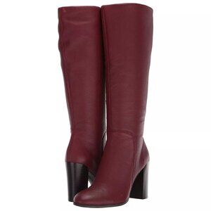 Kenneth Cole Womens 9.5 M Burgundy Red Zip Up High Heel Riding Boots NIB XL4